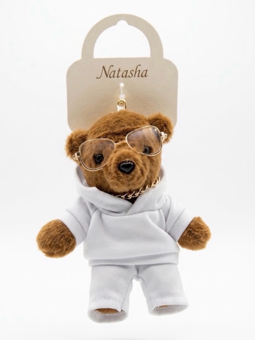 NWT ⚜️🧸⚜️ Natasha Teddy Bear Cheetah Dress Keychain Bag Charm